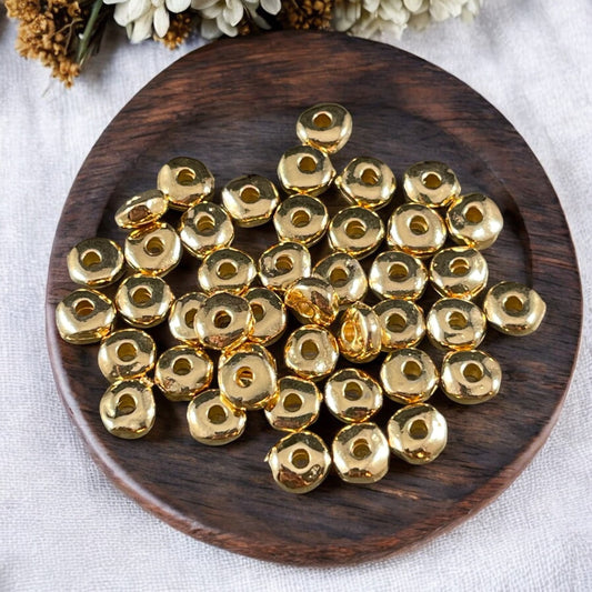 TierraCast 5mm Heishi Nugget, Organic Rondelle Spacer, 24k Gold Plated, Nickel Free (PF/398-12) * Qty. 20