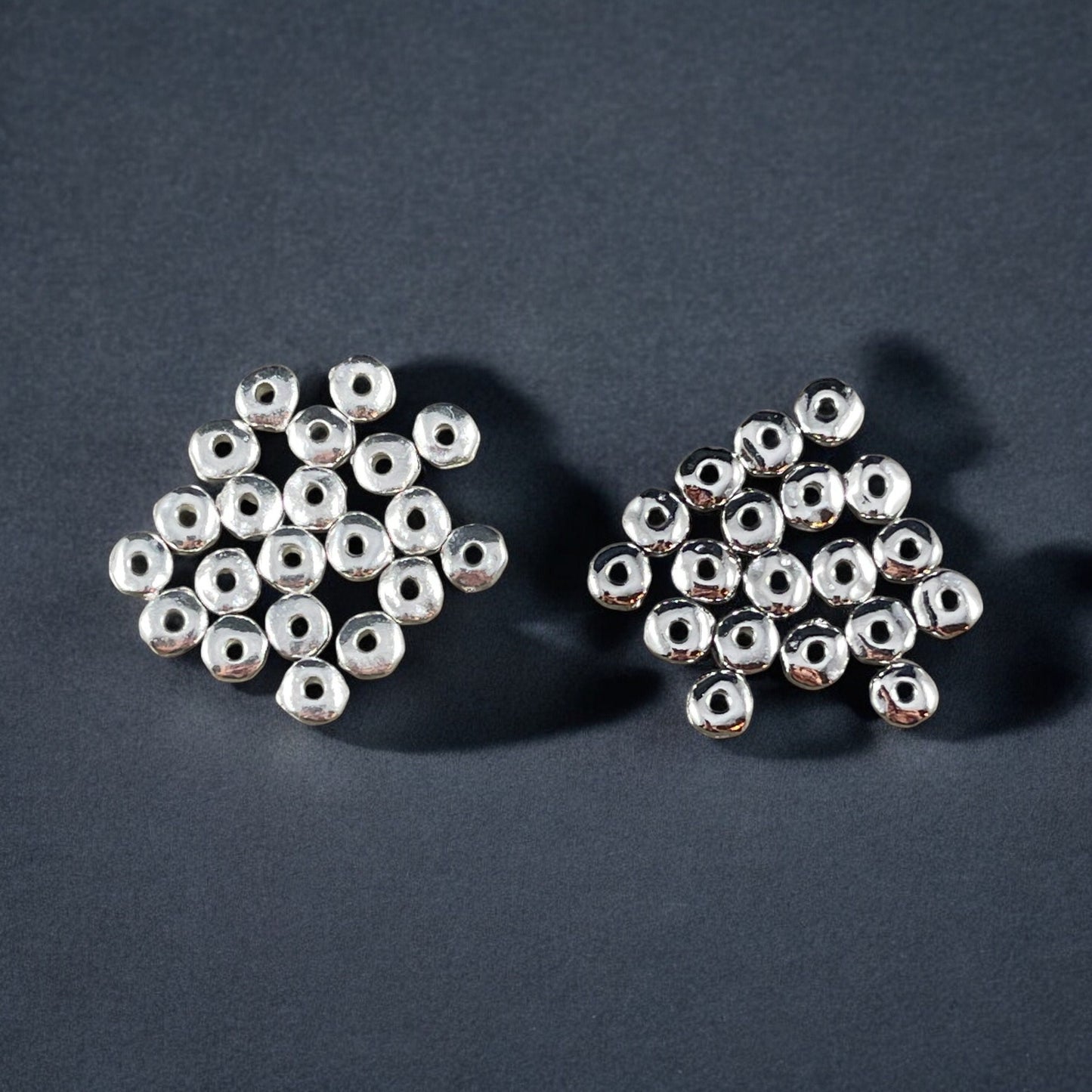 TierraCast 5mm Heishi Nugget, Organic Rondelle Spacer, Fine Silver Plated Nugget Spacer (PF/398-10) * Qty. 20