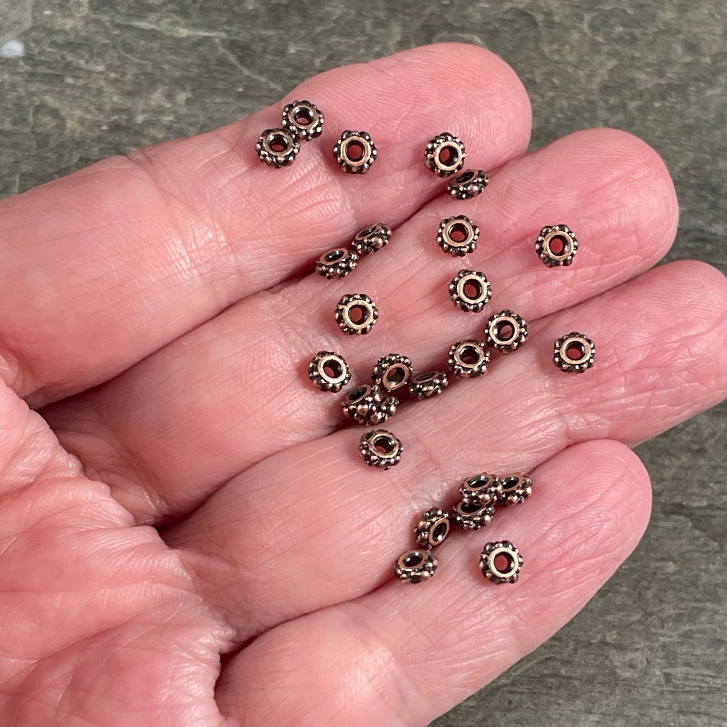 TierraCast 4mm Turkish Rondelle Spacer Bead, Antiqued Copper Plated Pewter (PF/394-87) * Qty. 50