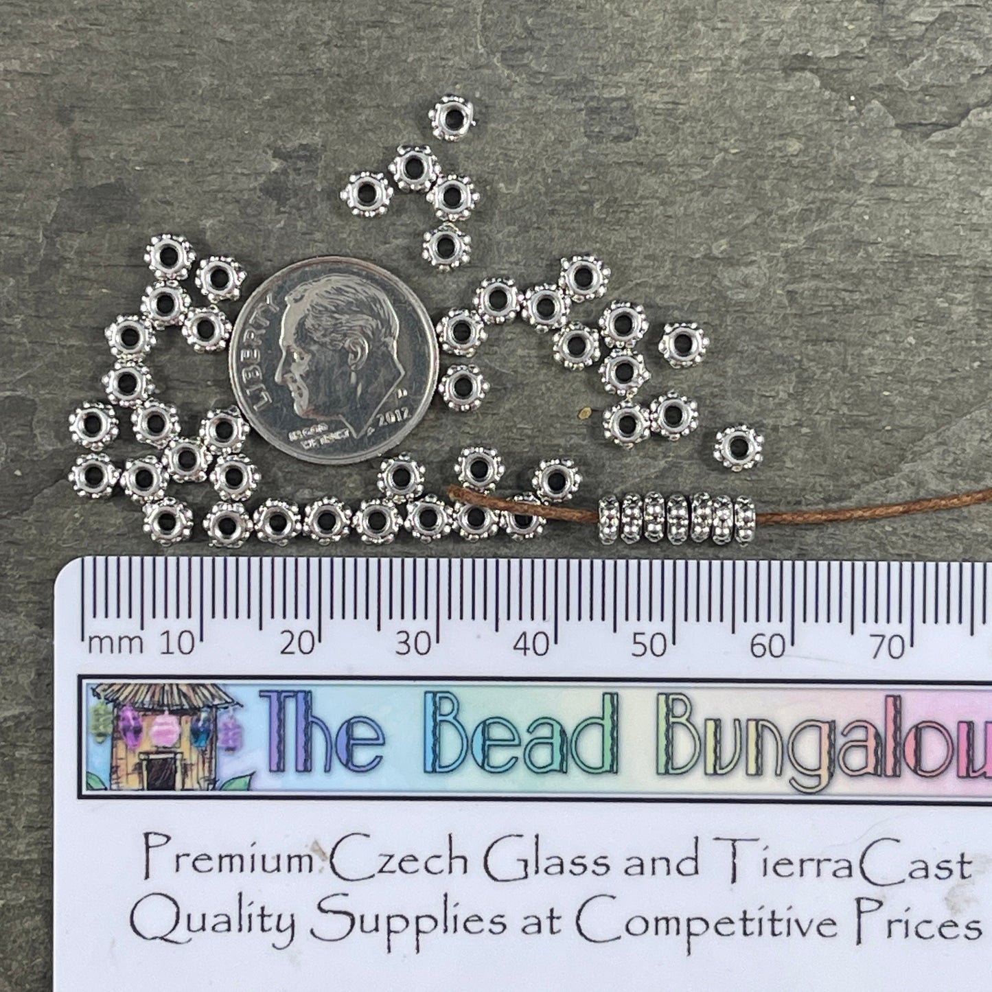 NEW TierraCast 4mm Turkish Bead, Small Antiqued Silver Plated Spacer Beads (PF/394-77) * Qty. 40