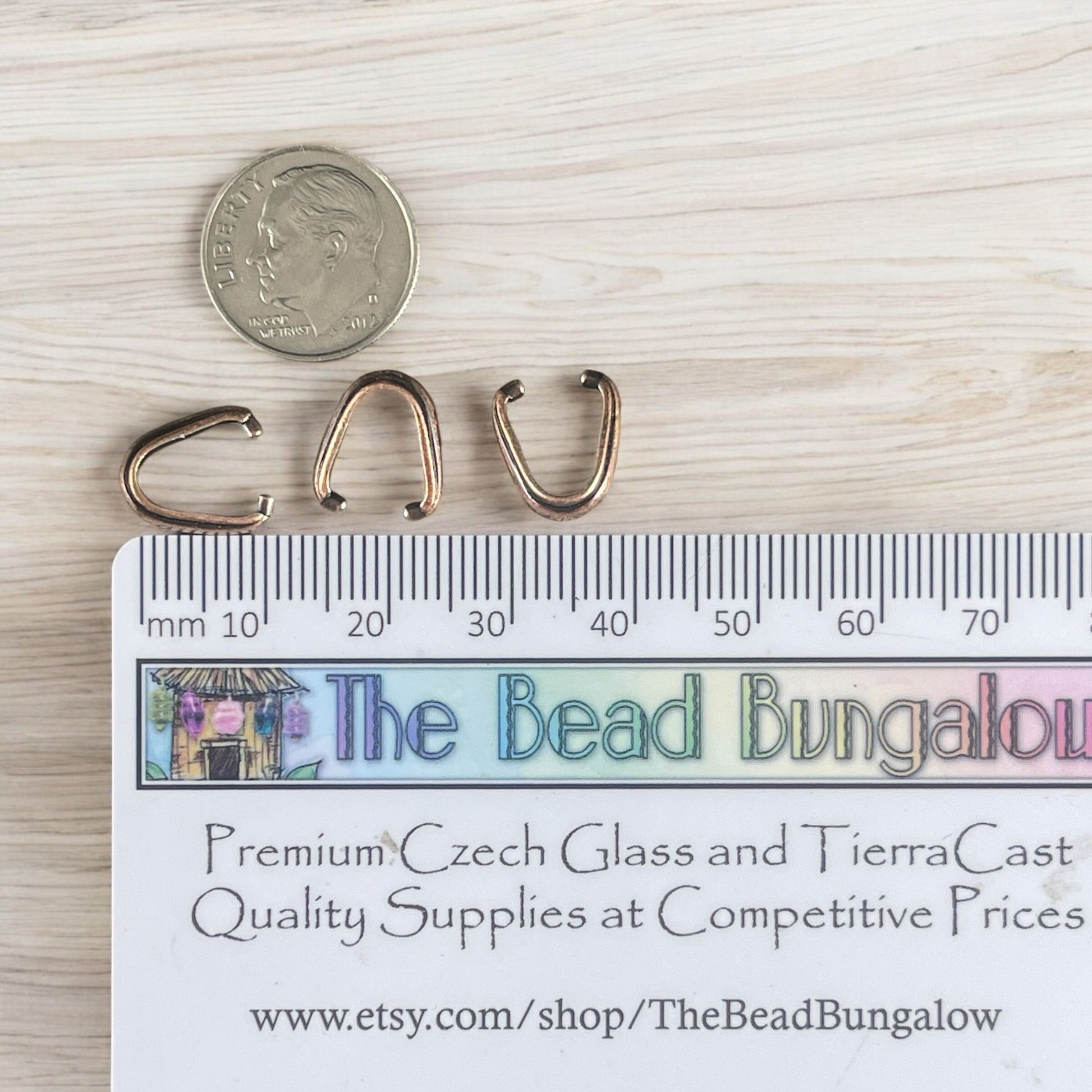 TierraCast Nouveau Pinch Bail, Antiqued Copper Pinch Bail for Pendants (PF/876-87) * Qty. 4