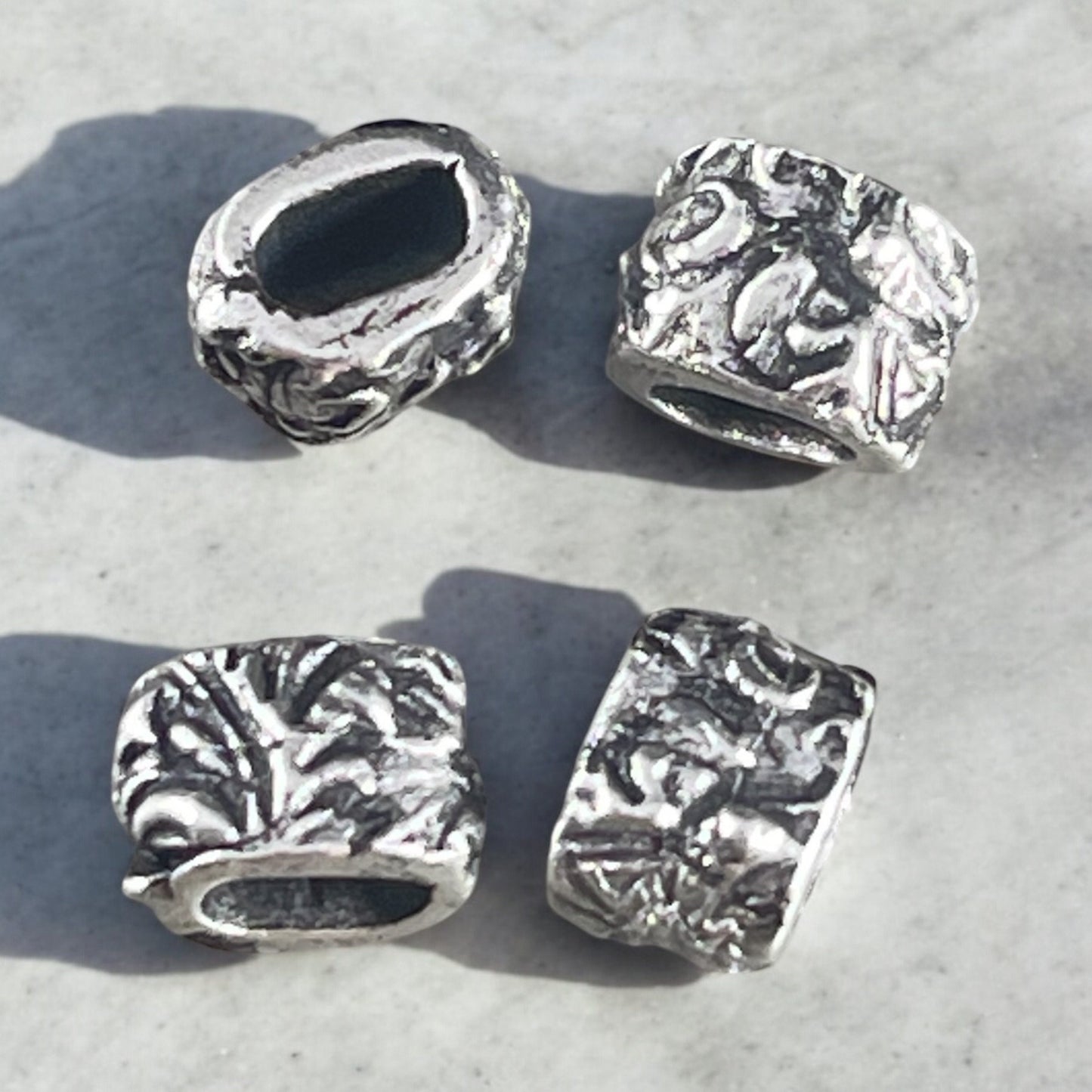 TierraCast Crimpable Large Hole Bead, Antiqued Silver Plated (PF/887-77) * Qty. 4