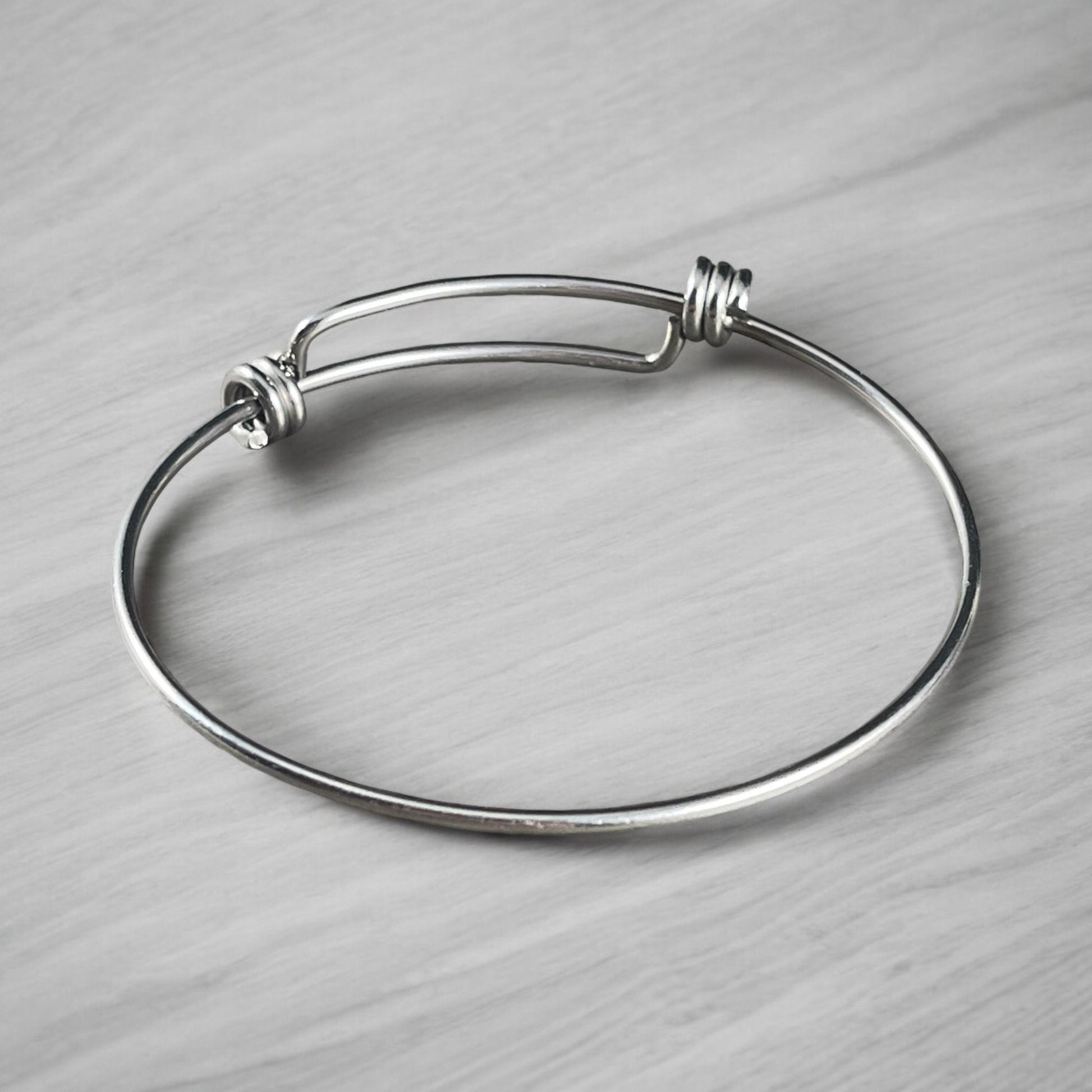 Stainless Steel Bangle Bracelet, Adjustable Bangle 304 Stainless Steel - 59x67mm * Qty. 3