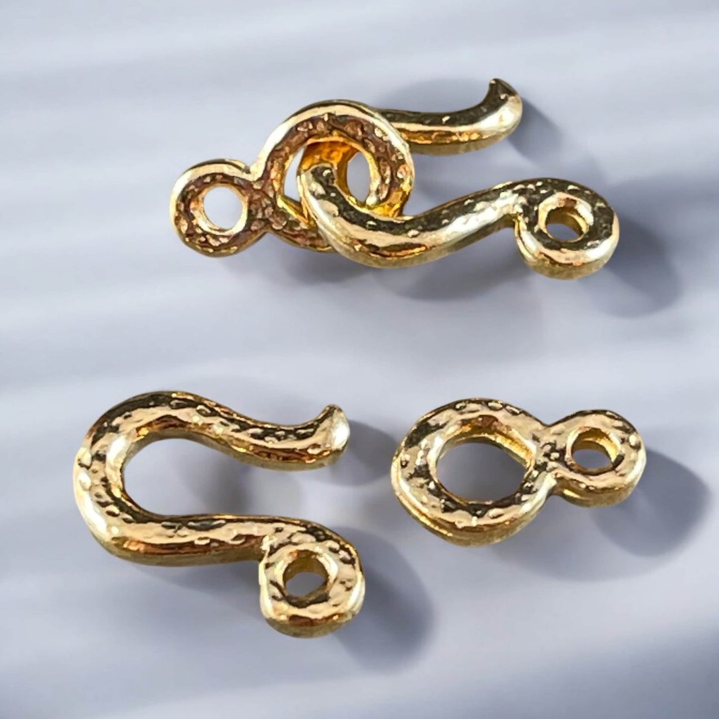 TierraCast Hook and Eye Clasp, 24k Gold Plated Pewter, Nickel Free (PF/977-12) * Qty. 25