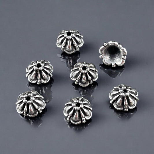 Dark Antique Silver Bead Caps Tierracast 6mm HAMMERTONE CAPS Antique Dark Antique Silver Bead Caps Tierracast 6mm HAMMERTONE CAPS Antique