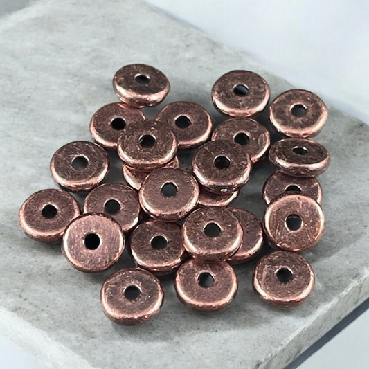 NEW TierraCast 6mm Heishi Spacer Beads, Antiqued Copper Plated Spacer Bead (PF/403-87) * Qty. 20