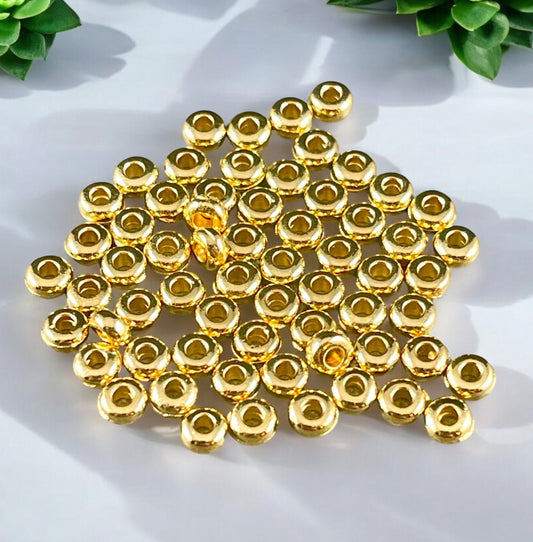 TierraCast 3mm Heishi Bead, 24k Gold Plated Beads, Tiny Gold Spacer Beads (PF/400-12) * Qty. 50