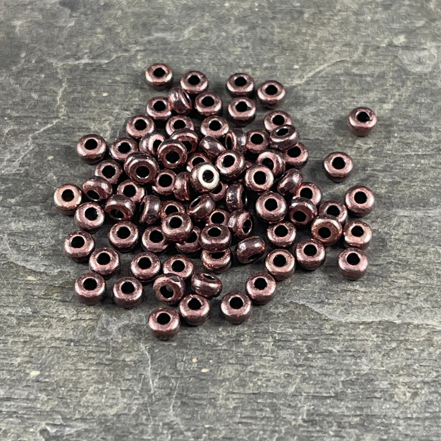 NEW TierraCast 3mm Heishi Bead, Tiny Antiqued Copper Plated Spacer Beads (PF/400-87) * Qty. 50