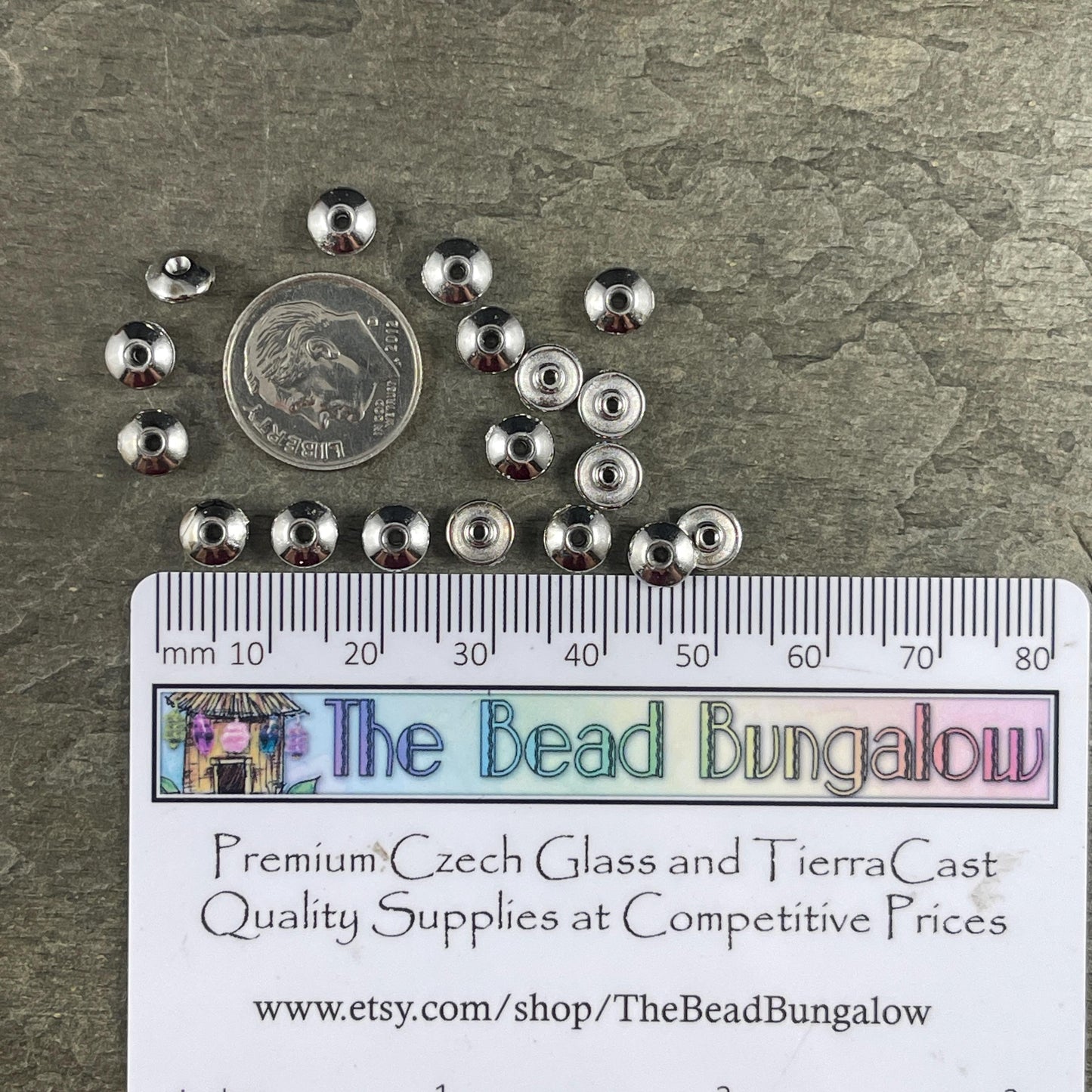 TierraCast Silver Bead Aligners, White Bronze Plated, Stabilizer for Large Hole Beads (PF/849-28) * Qty. 20