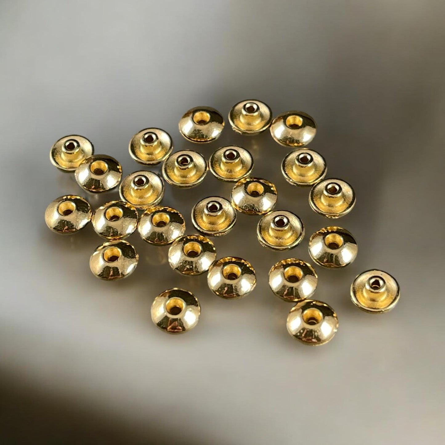 TierraCast Gold Bead Aligners, 24k Gold Plated Bead Aligner, Large Hole Bead Filler, Stabilizer for Large Hole Beads (PF/849-12) * Qty. 20