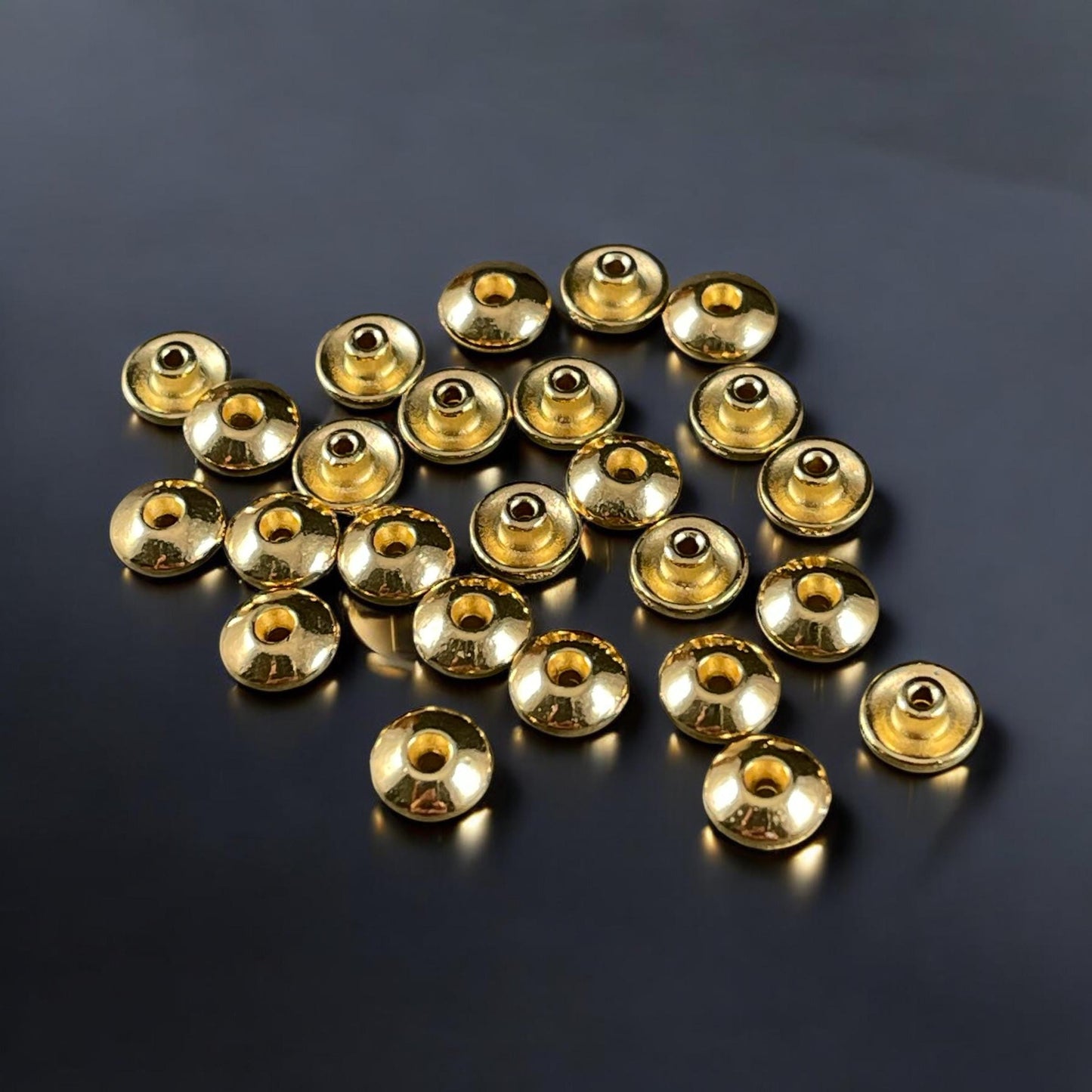 TierraCast Gold Bead Aligners, 24k Gold Plated Bead Aligner, Large Hole Bead Filler, Stabilizer for Large Hole Beads (PF/849-12) * Qty. 20