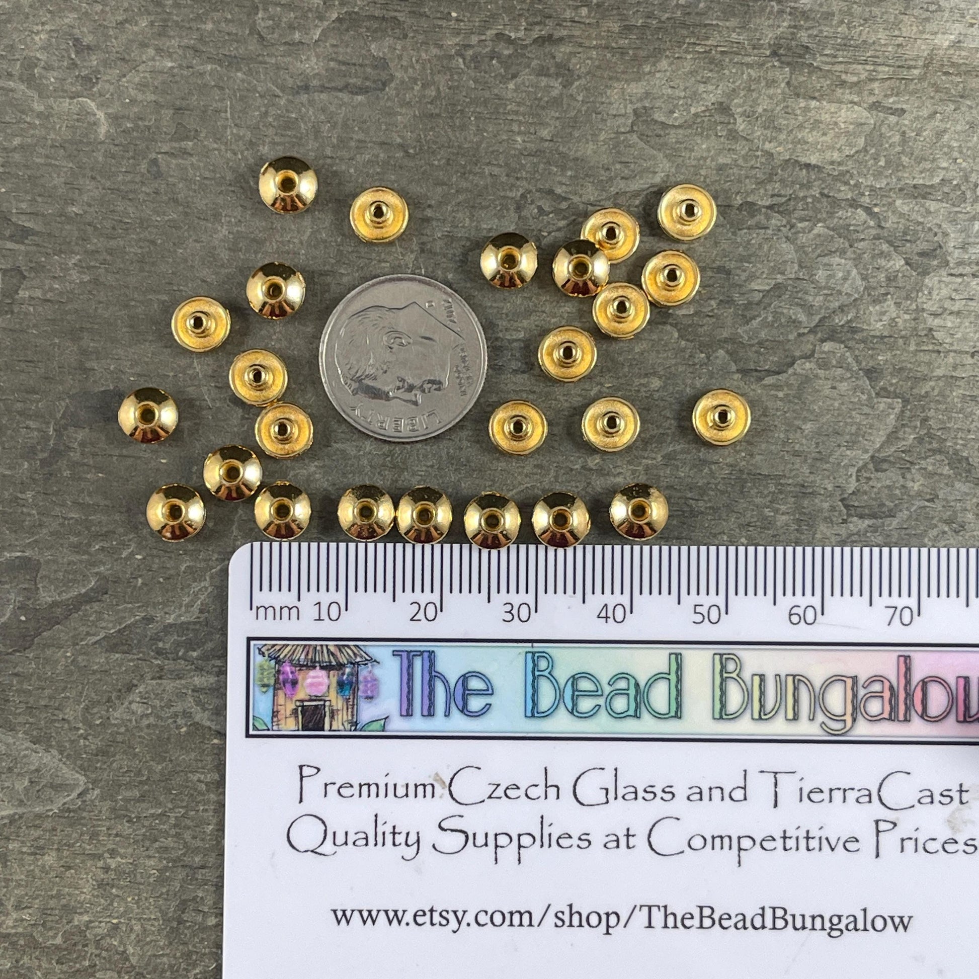 NEW Gold Bead Aligners, 24k Gold Plated Bead Aligner, Large Hole Bead Filler, Stabilizer for Large Hole Beads (PF/849-12) * Qty. 20