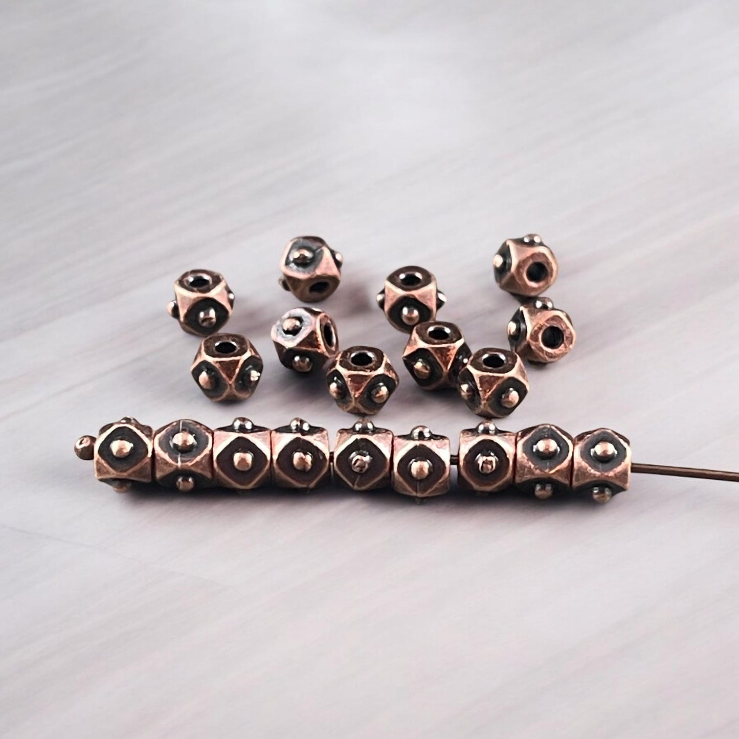 New TierraCast 4mm Cube Beads, Antiqued Copper Spacer Beads, Copper Faceted Cube (PF/873-87) * Qty. 20