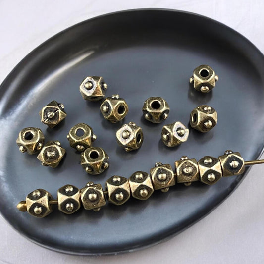 NEW TierraCast 4mm Cube Beads, Antiqued Brass Spacer Beads, Brass Faceted Cube (PF/873-57) * Qty. 20