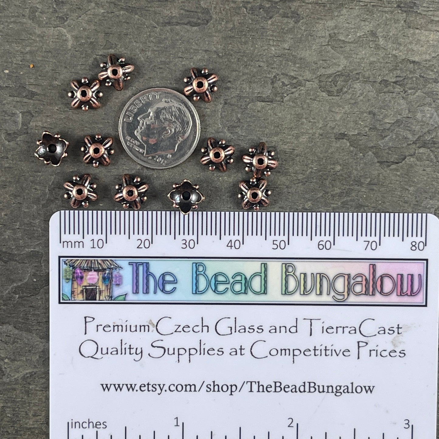 NEW 8mm TierraCast Leaf Bead Cap, Antiqued Copper Plated Petal Bead Caps (PF/797-87) * Qty. 6