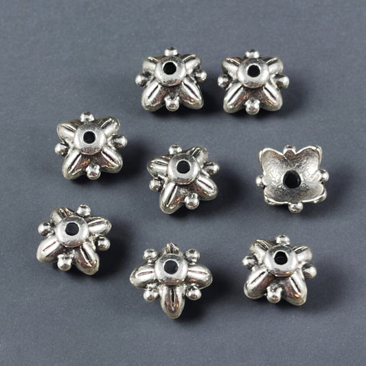 8mm TierraCast Leaf Petal Bead Cap, Antiqued Fine Silver Plated (PF/797-77) * Qty. 6