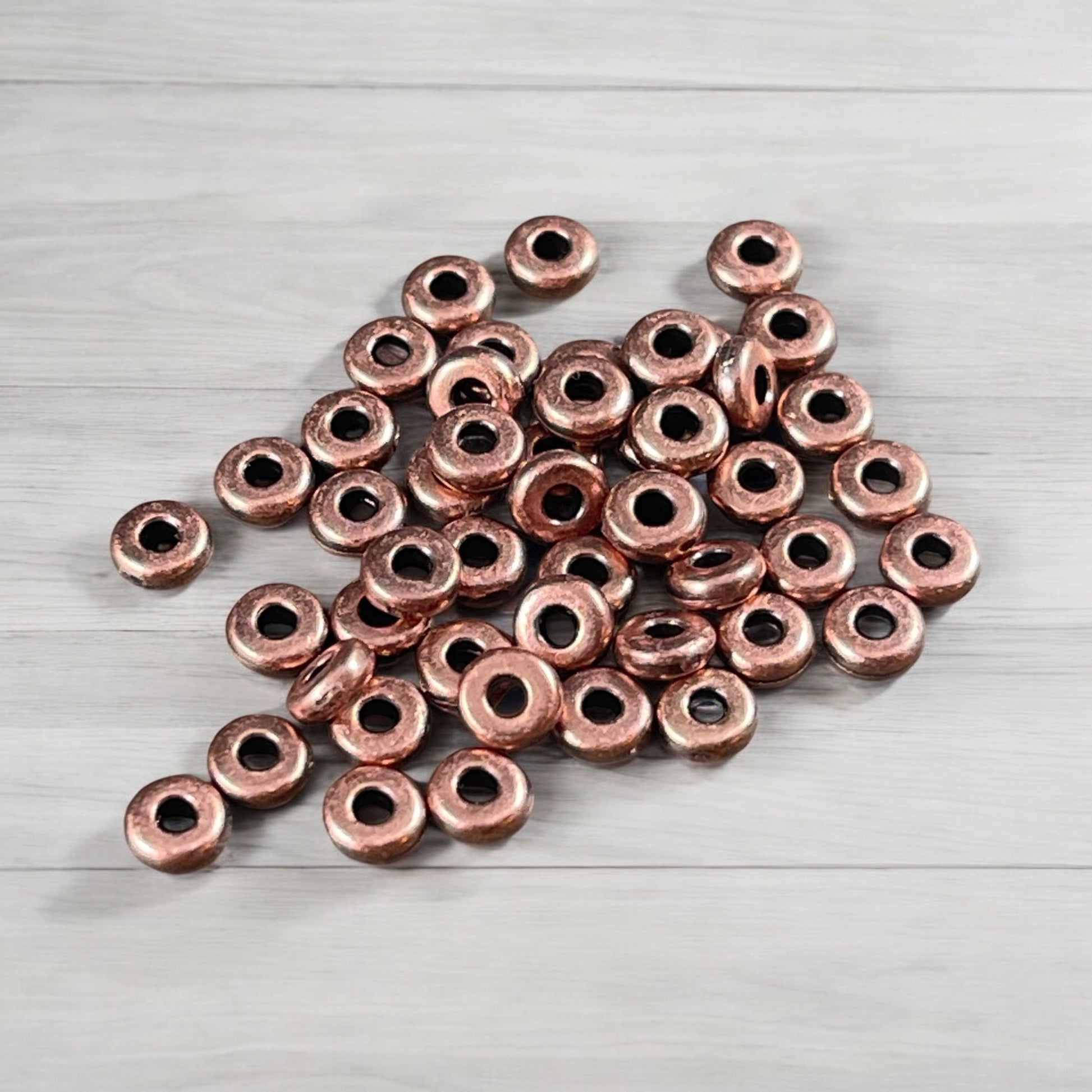 TierraCast 4mm Heishi Rondelle, Small Antiqued Copper Spacer Bead (PF/401-87) * Qty. 50