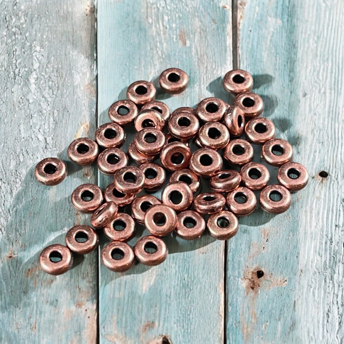 TierraCast 4mm Heishi Rondelle, Small Antiqued Copper Spacer Bead (PF/401-87) * Qty. 50