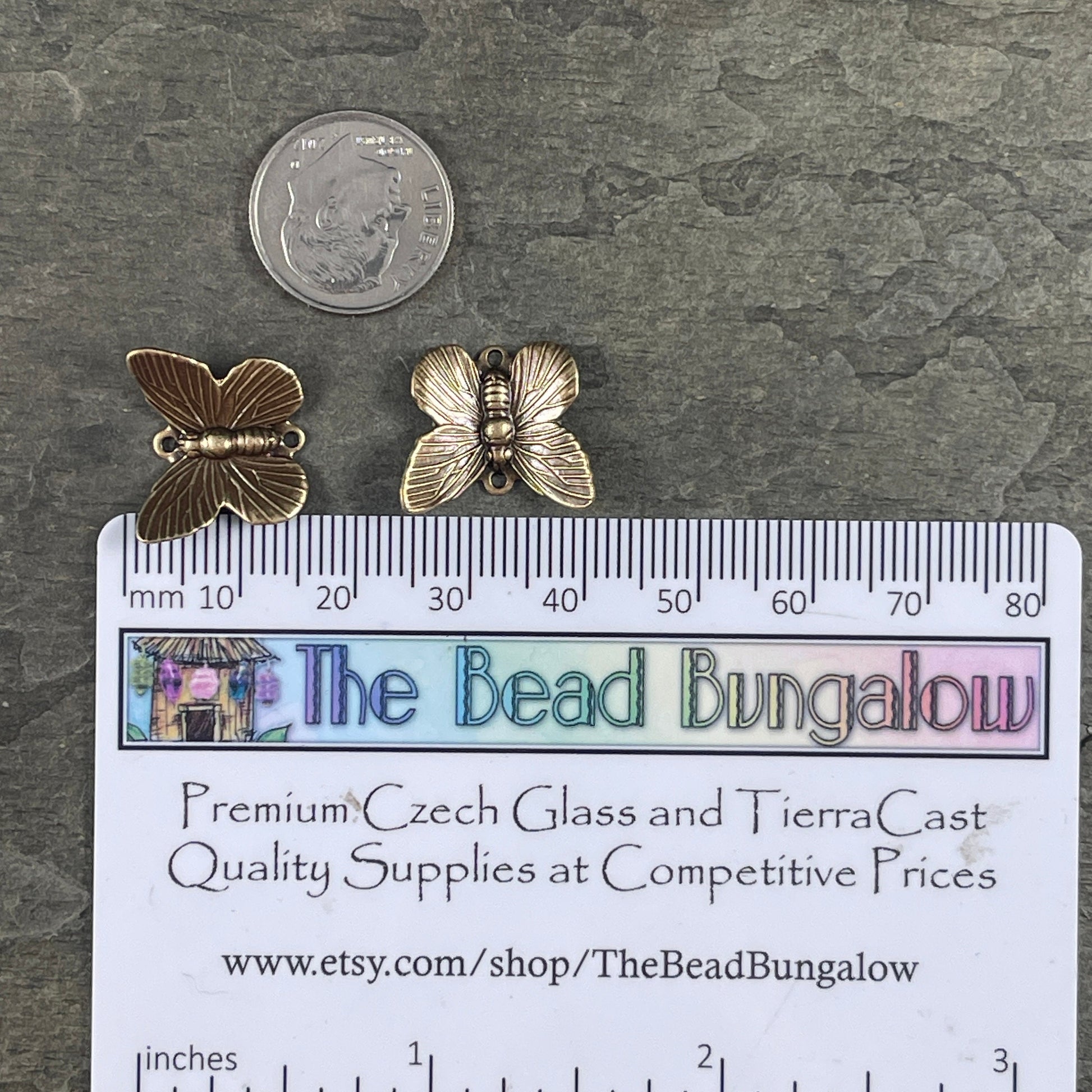 Butterfly Link, Brass Butterfly Connector, Lightweight Vintage Style Earring Components (VJS/X68A) * Qty. 20