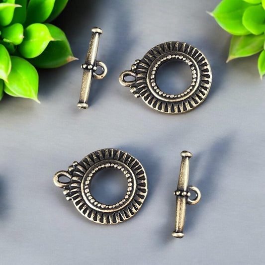TierraCast Sunburst Toggle Clasp, Antiqued Brass Plated (PF/936-57) * Qty. 2