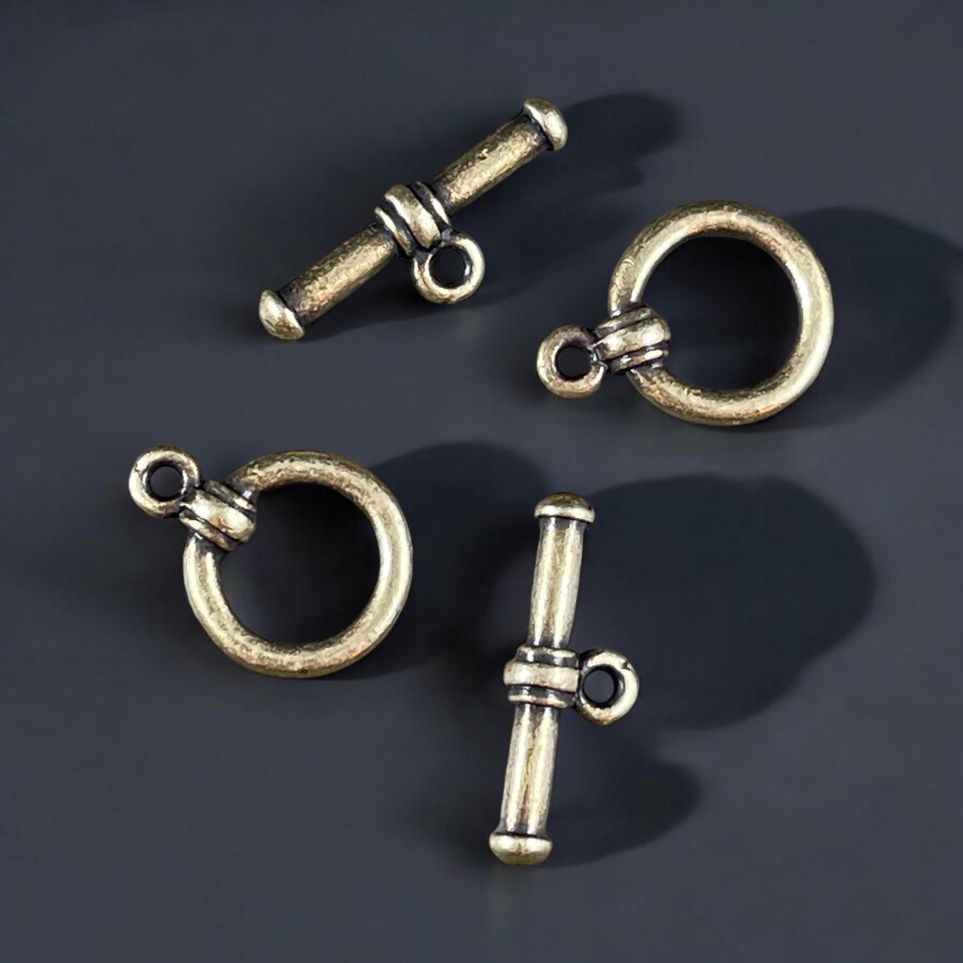 NEW TierraCast Toggle Antiqued Brass Toggle Clasp, 12mm Simple Bar and Ring Toggle Clasp (PF/934-57) * Qty. 2