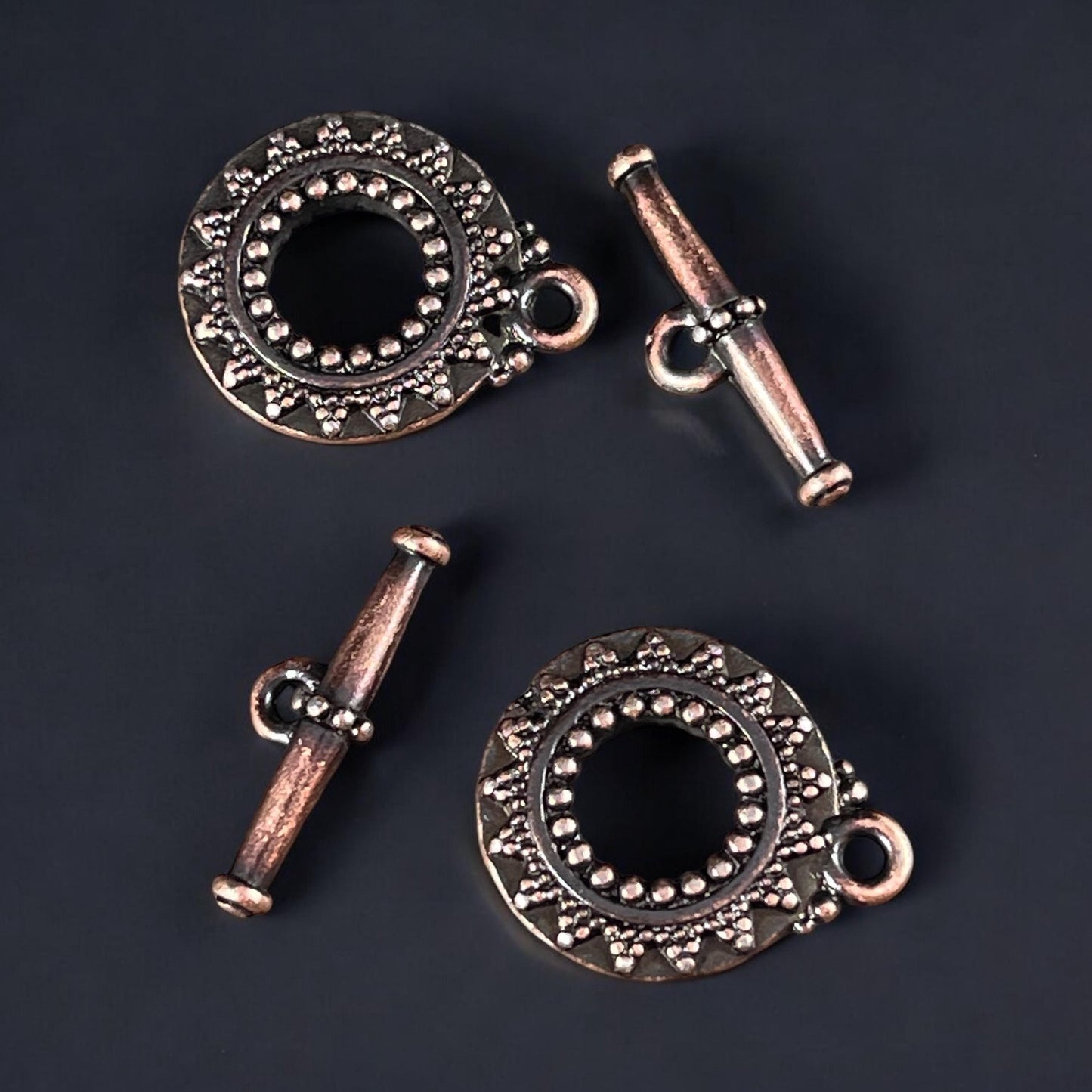 NEW TierraCast Bali Toggle Clasps, Antiqued Copper, Double Sided Toggle Clasp (PF/945-87) * Qty. 2