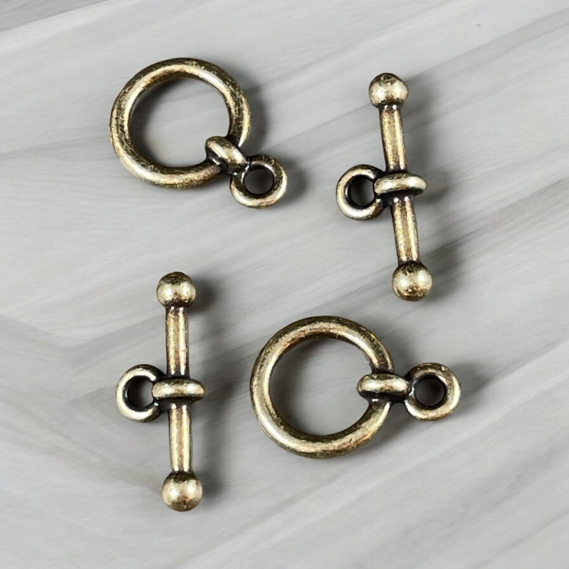 NEW TierraCast Antiqued Brass Toggle Clasp, 1/2" Anna Toggle Clasps (PF/964-57) * Qty. 2