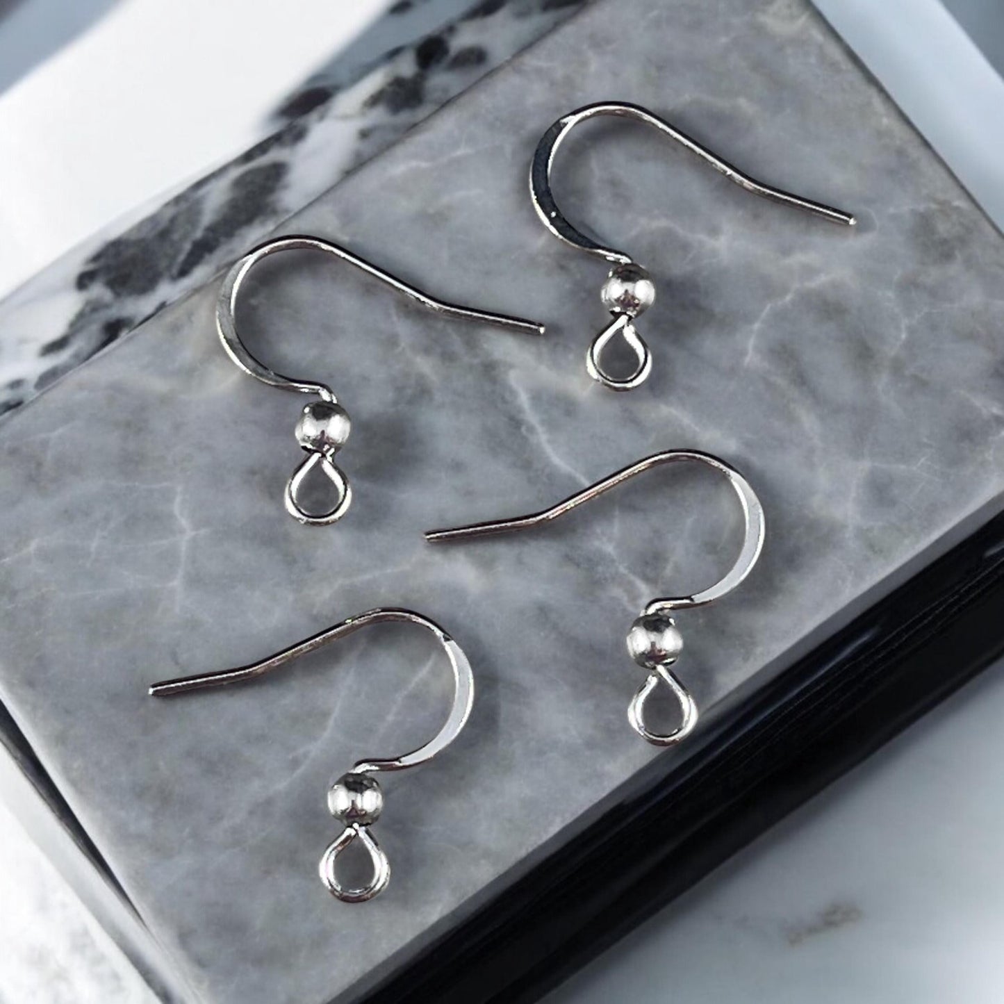 Hypoallergenic 304 Stainless Steel Ear Wires, Silver 16mm French Hook with Ball (P210-18P) * Qty. 24