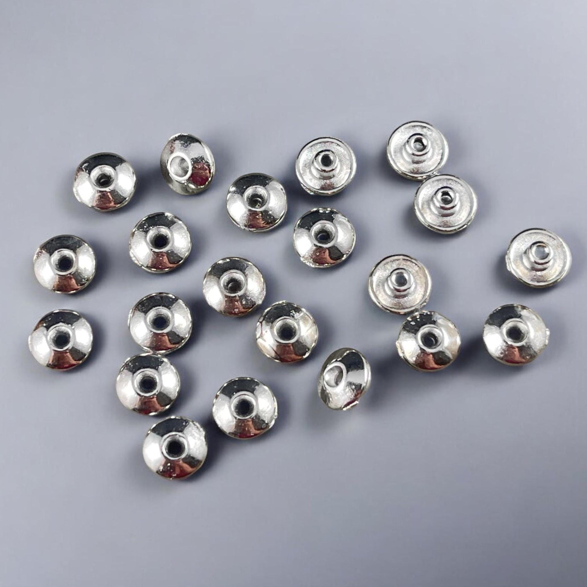 TierraCast Silver Bead Aligners, White Bronze Plated, Stabilizer for Large Hole Beads (PF/849-28) * Qty. 20