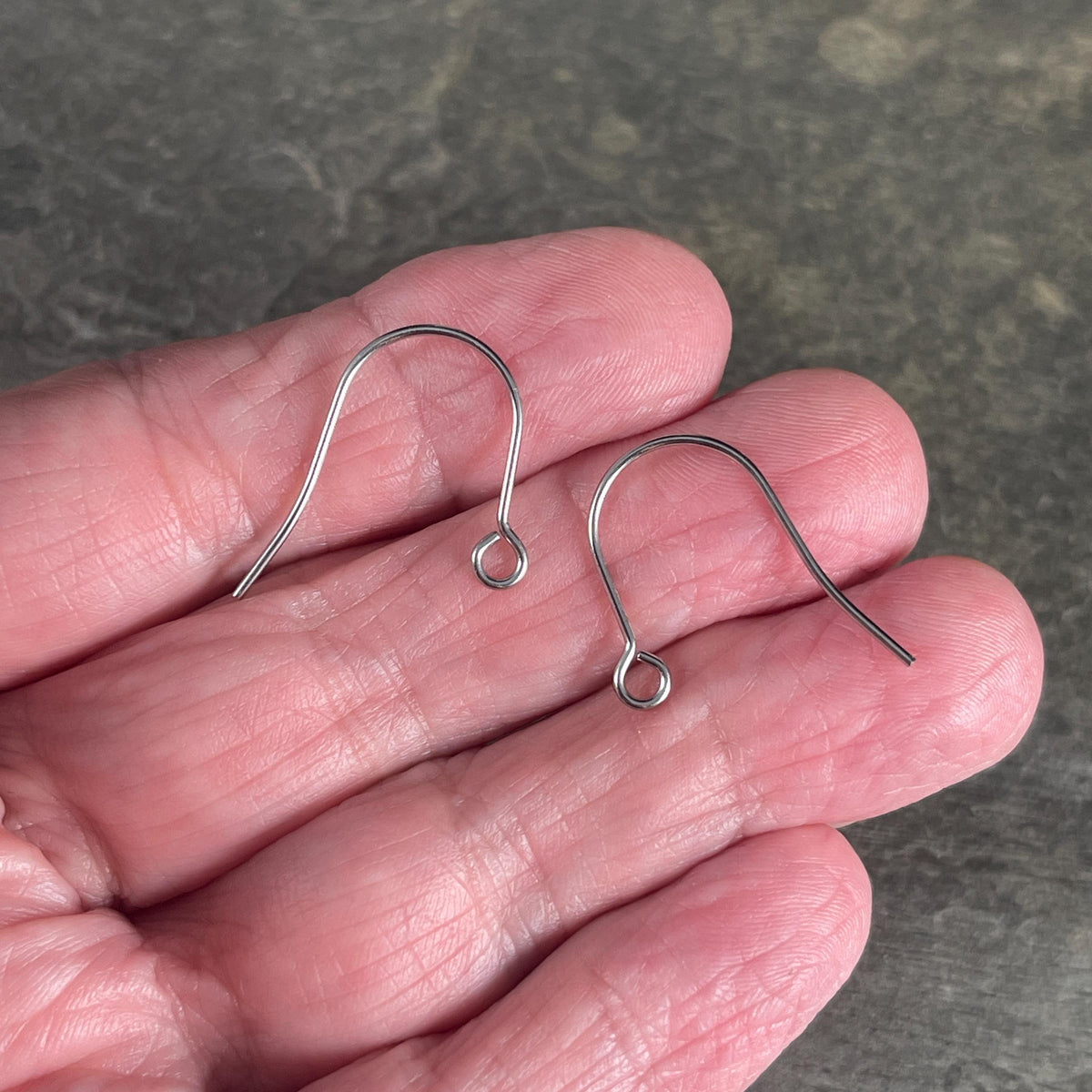 Hypoallergenic Silver Ear Wires for Sensitive Ears Stainless Steel Earwires Horseshoe Shape Large Ear Wires 27x16mm (H020-NF) * Qty. 50