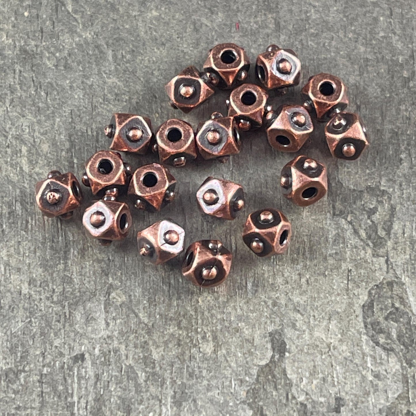 New TierraCast 4mm Cube Beads, Antiqued Copper Spacer Beads, Copper Faceted Cube (PF/873-87) * Qty. 20