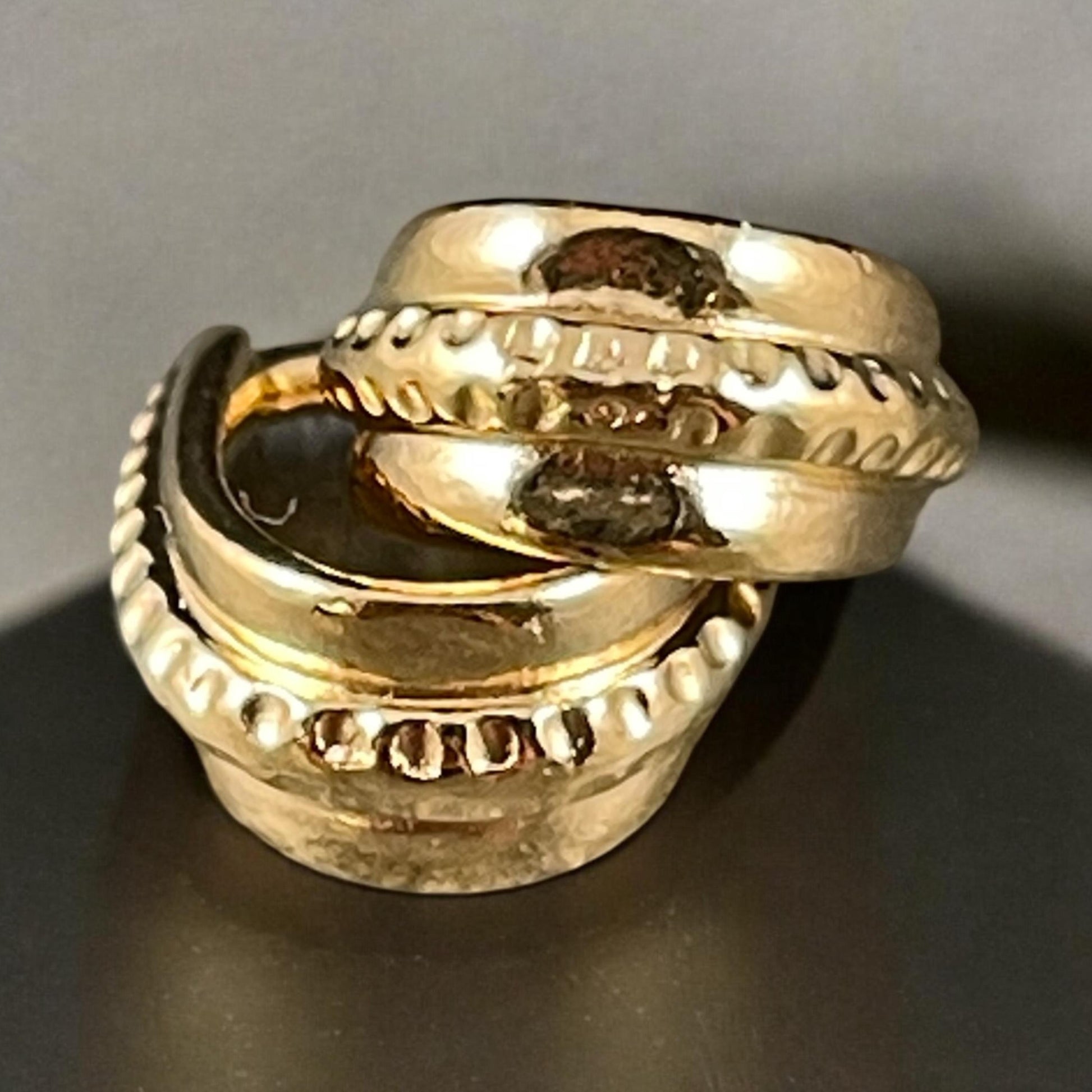 TierraCast Pinch Bail, 24k Gold Plated Hammertone Bail, TierraCast Findings (PF/877-12) * Qty. 2