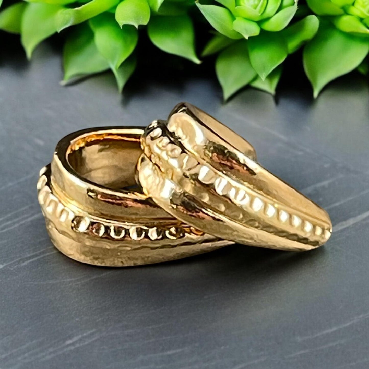 TierraCast Pinch Bail, 24k Gold Plated Hammertone Bail, TierraCast Findings (PF/877-12) * Qty. 2
