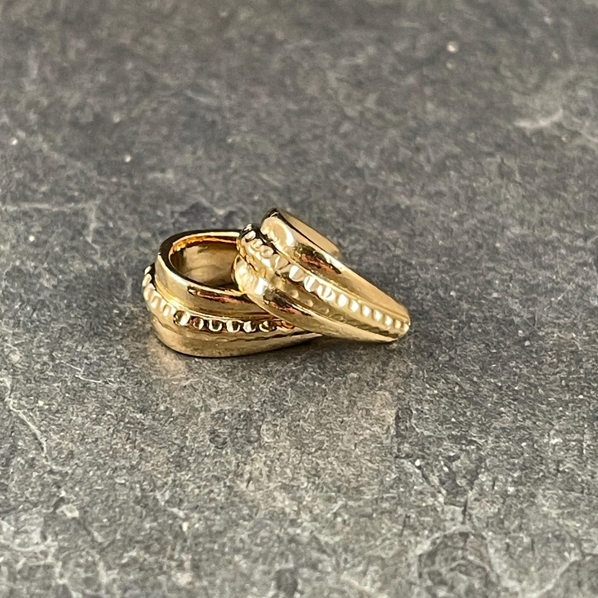 TierraCast Pinch Bail, 24k Gold Plated Hammertone Bail, TierraCast Findings (PF/877-12) * Qty. 2