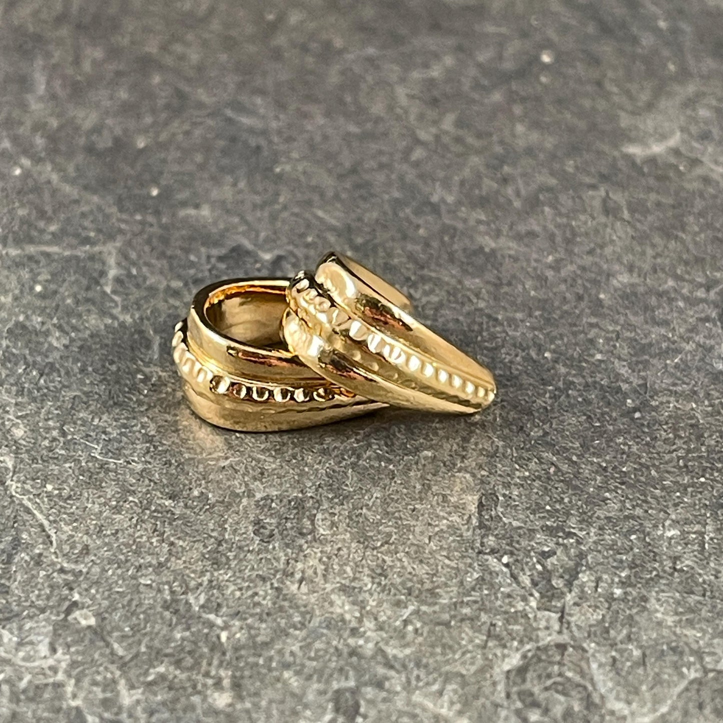 TierraCast 14mm Hammertone Pinch Bail, 24k Gold Plated, Nickel Free (PF/877-12) * Qty. 2