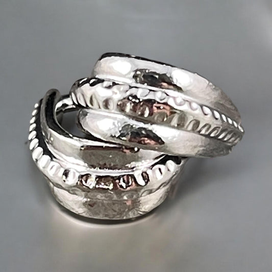 TierraCast 14mm Hammertone Pinch Bail, White Bronze Plated (PF/877-28) * Qty. 2