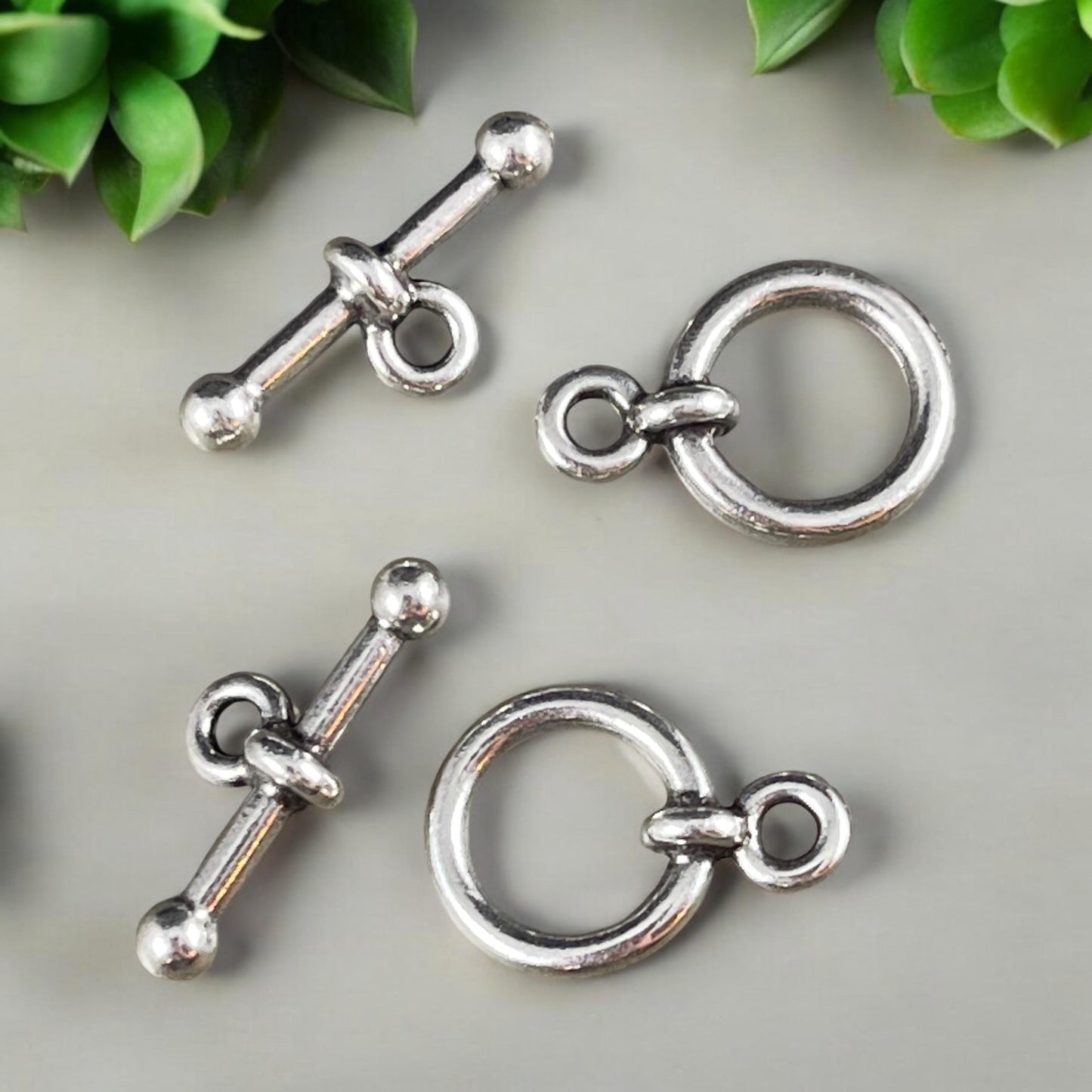 NEW TierraCast Antiqued Silver Toggle Clasp, 1/2" Anna Toggle Clasp (PF/964-77) * Qty. 2