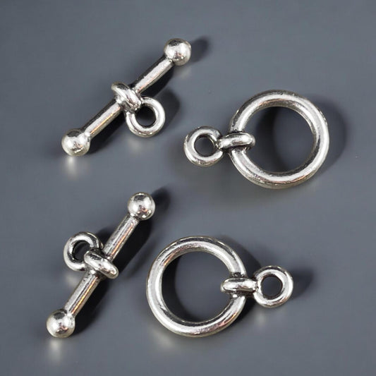 NEW TierraCast Antiqued Silver Toggle Clasp, 1/2" Anna Toggle Clasp (PF/964-77) * Qty. 2