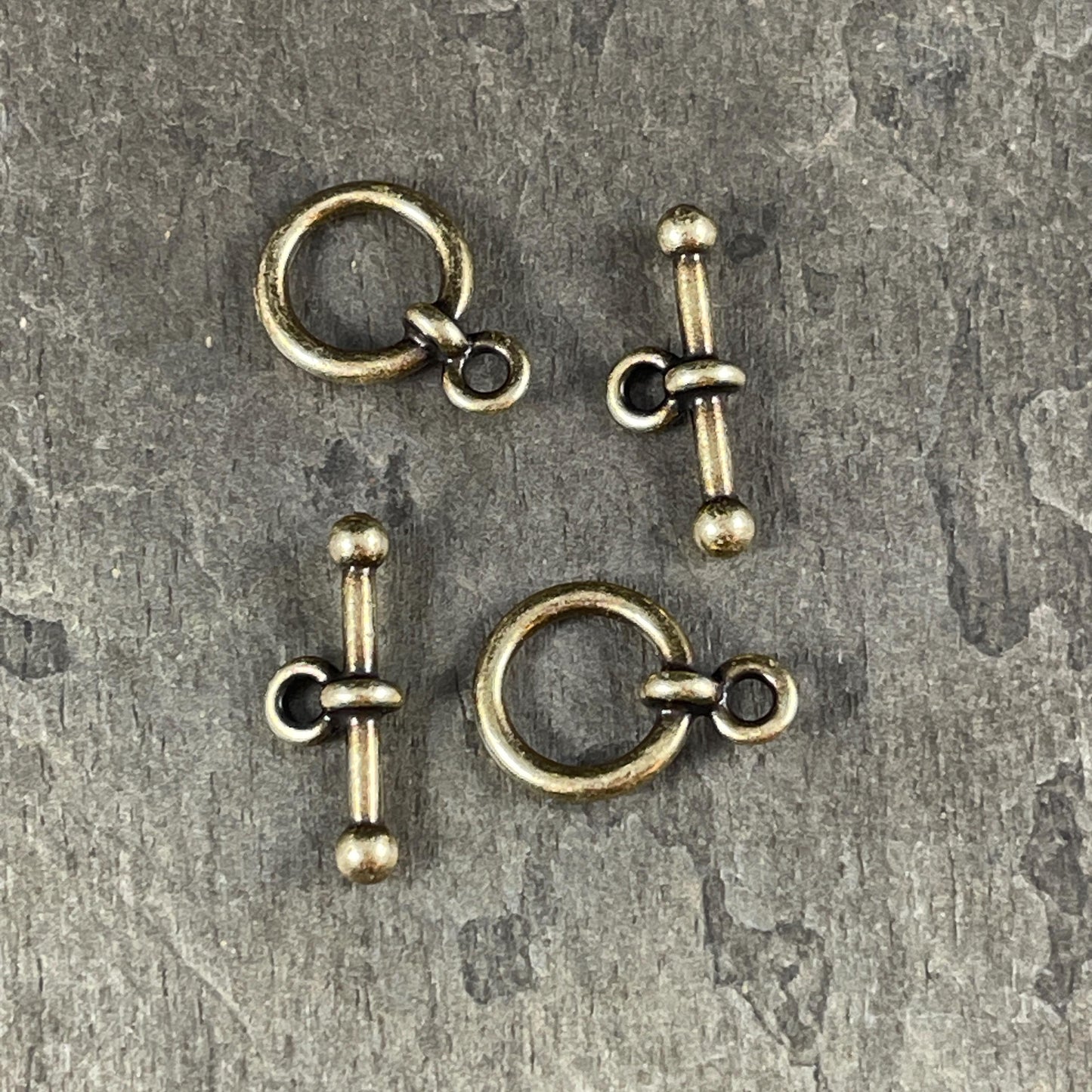 NEW TierraCast Antiqued Brass Toggle Clasp, 1/2" Anna Toggle Clasps (PF/964-57) * Qty. 2