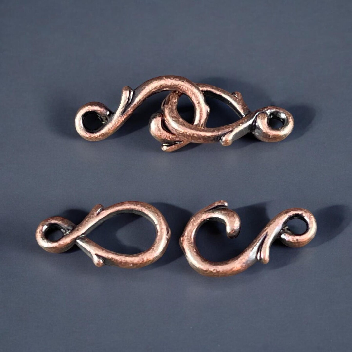 TierraCast Vine Hook and Eye Clasp, Mixed Metals - Sampler Pack (PF/954-mixed) * Qty. 3 sets