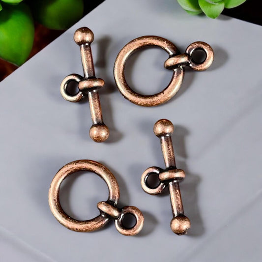 NEW TierraCast Antiqued Copper Toggle Clasp, 1/2" Anna Toggle Clasps (PF/964-87) * Qty. 2