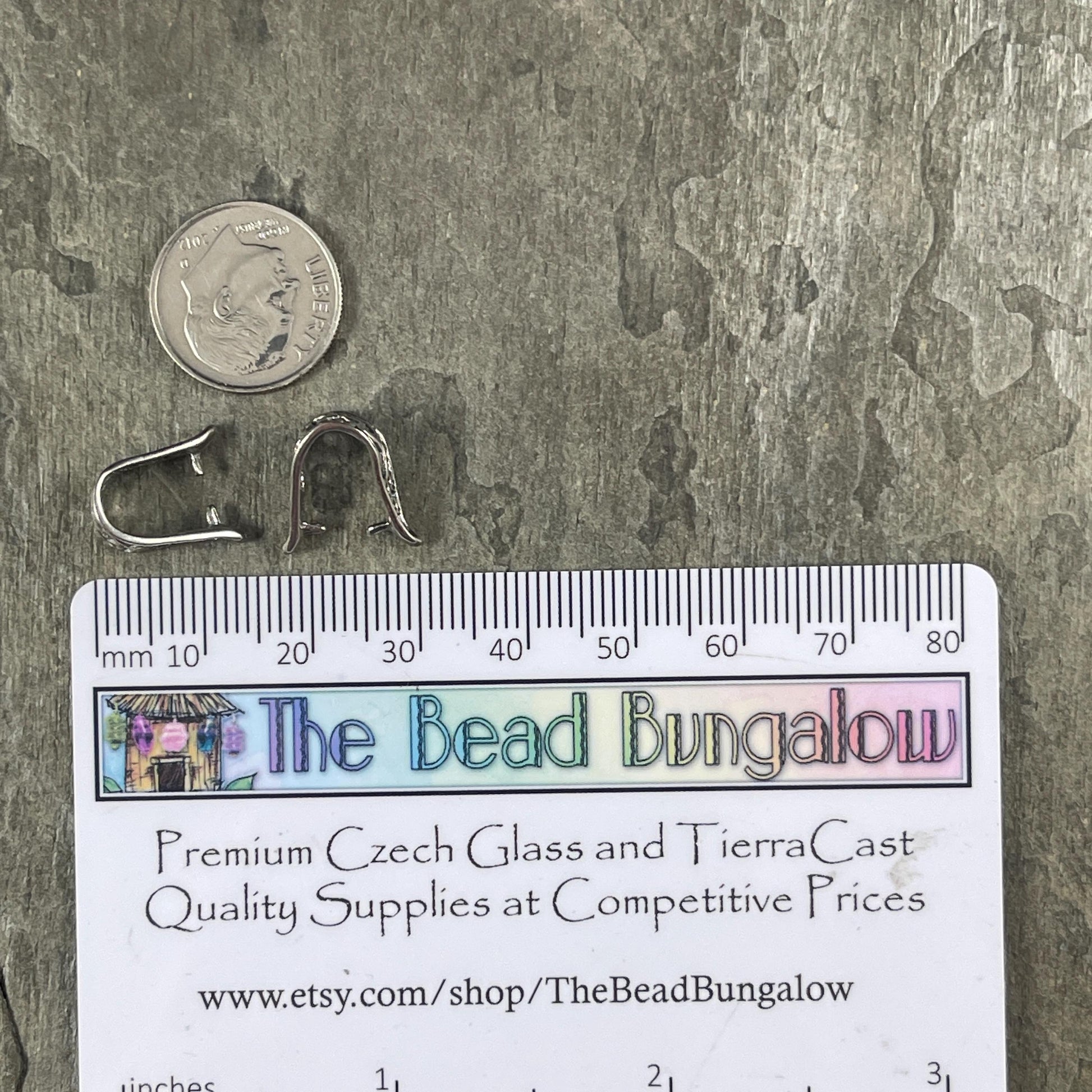 Antiqued Sterling Silver Pinch Bail for Pendants, 14x8mm Ice Pick Bail (FMG/4962) * Sold Individually