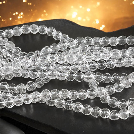 Czech Glass Beads - Crystal Clear Glass Beads, 3mm English Cut Beads (EC3/SM-0003) * Qty. 50