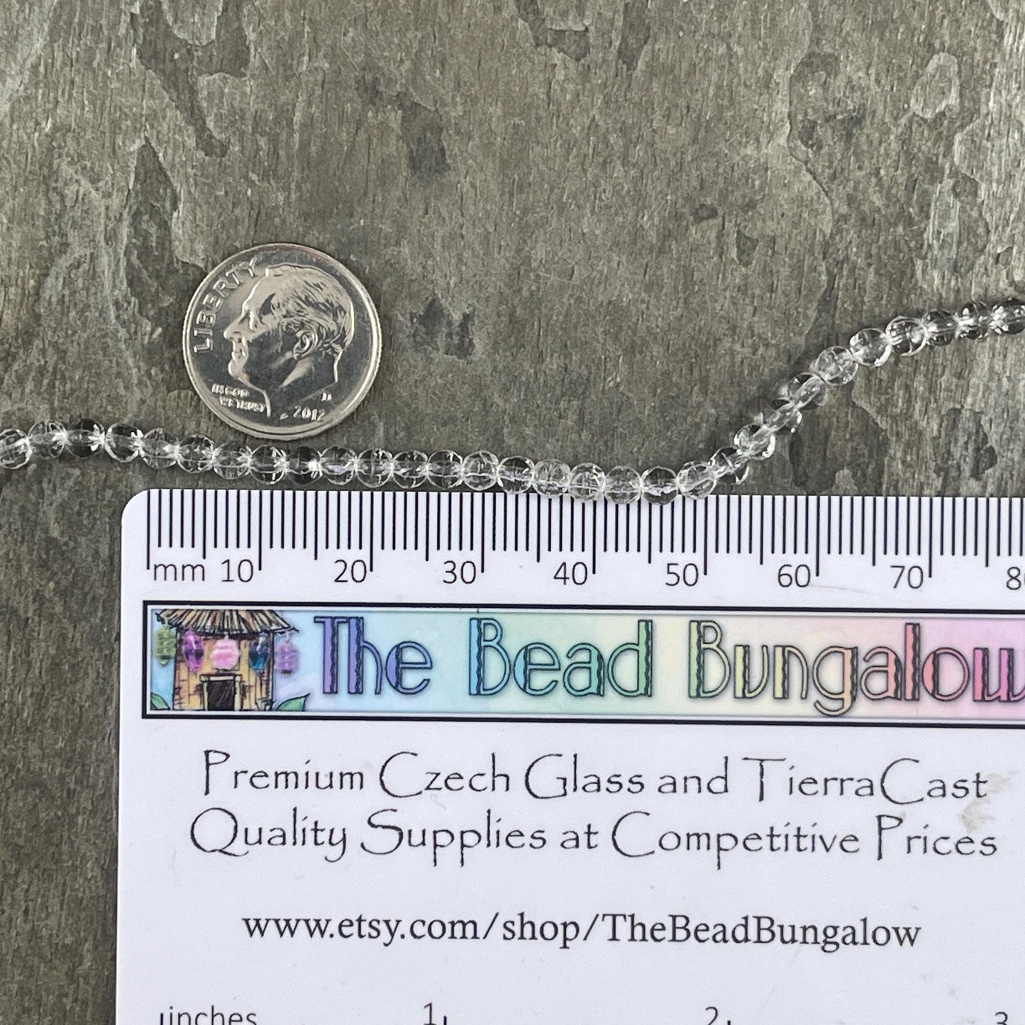 Czech Glass Beads - Crystal Clear Glass Beads, 3mm English Cut Beads (EC3/SM-0003) * Qty. 50