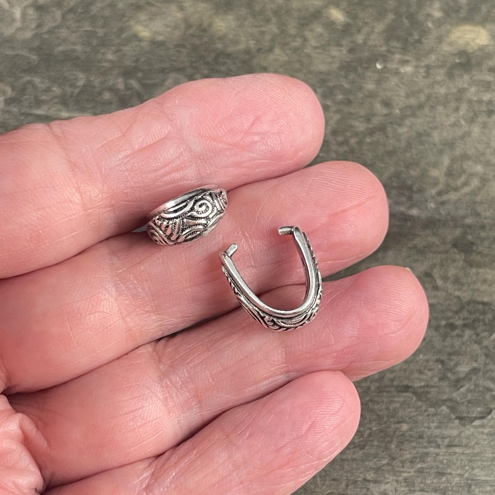 TierraCast Spiral Pinch Bail, 12x14mm Antiqued Silver Bail (PF/878-77) * Qty. 2