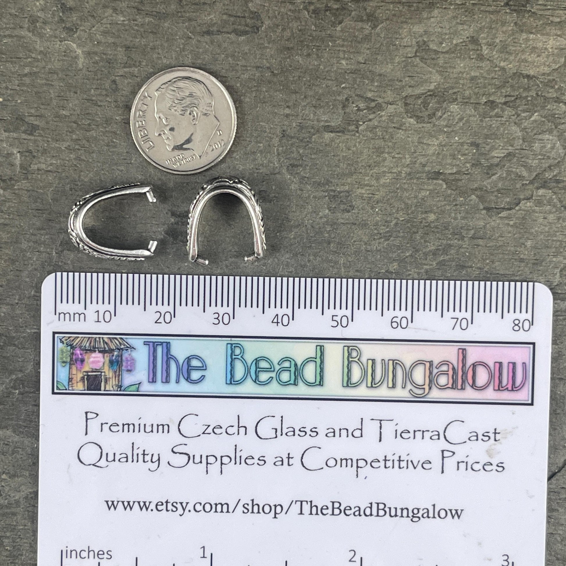 TierraCast Spiral Pinch Bail, 12x14mm Antiqued Silver Bail (PF/878-77) * Qty. 2