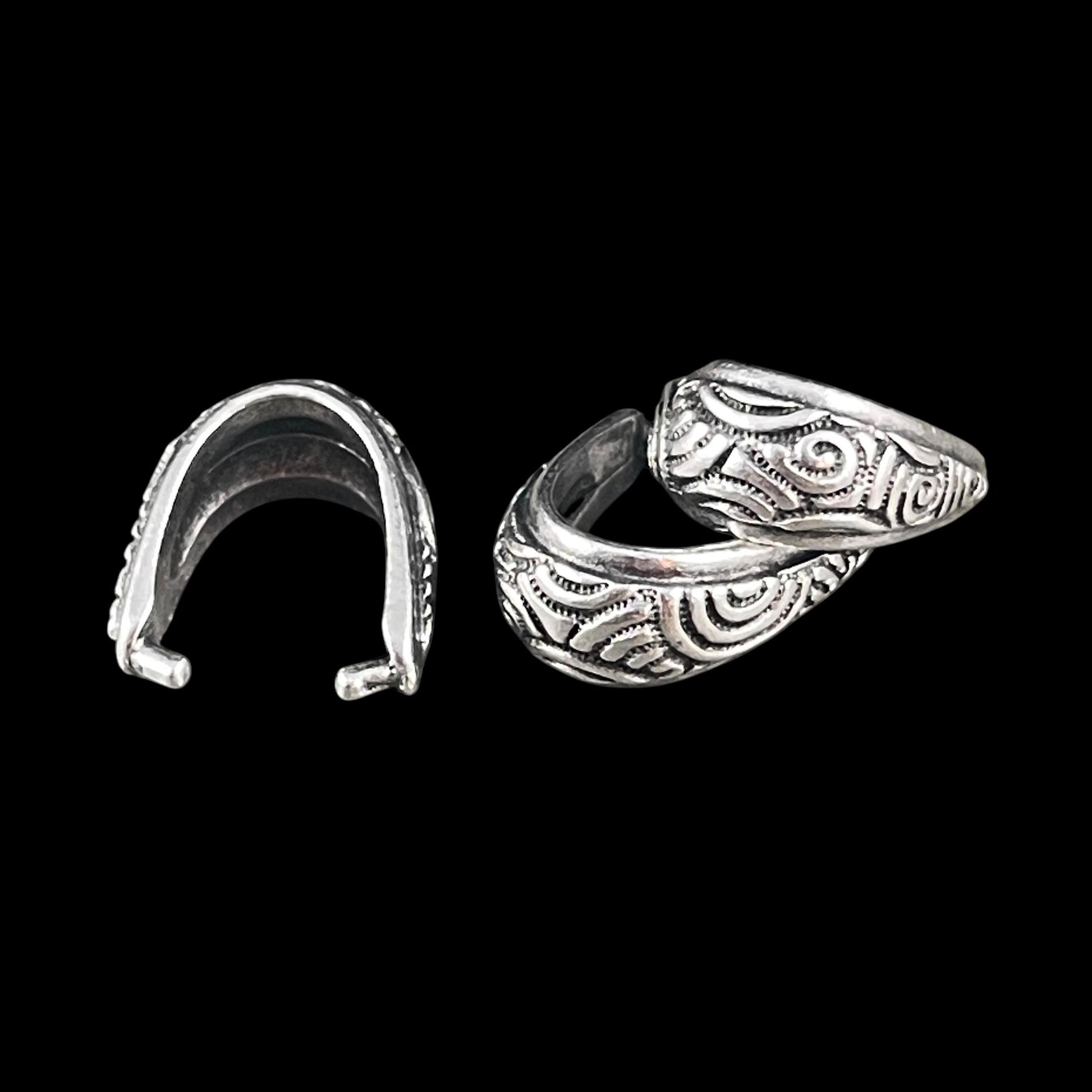 TierraCast Spiral Pinch Bail, 12x14mm Antiqued Silver Bail (PF/878-77) * Qty. 2