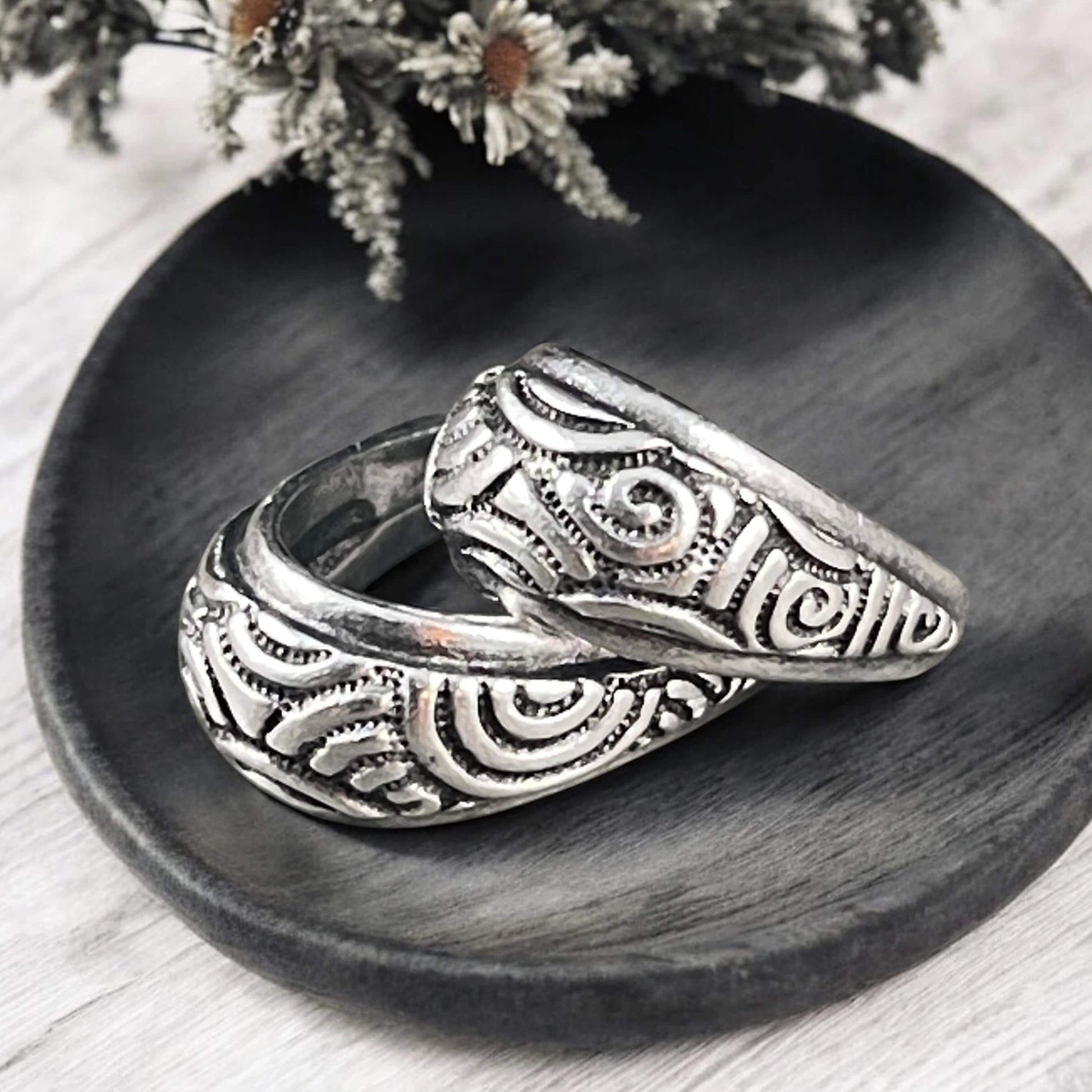 TierraCast 14mm Spiral Pinch Bail, Antiqued Silver Plated (PF/878-77) * Qty. 2