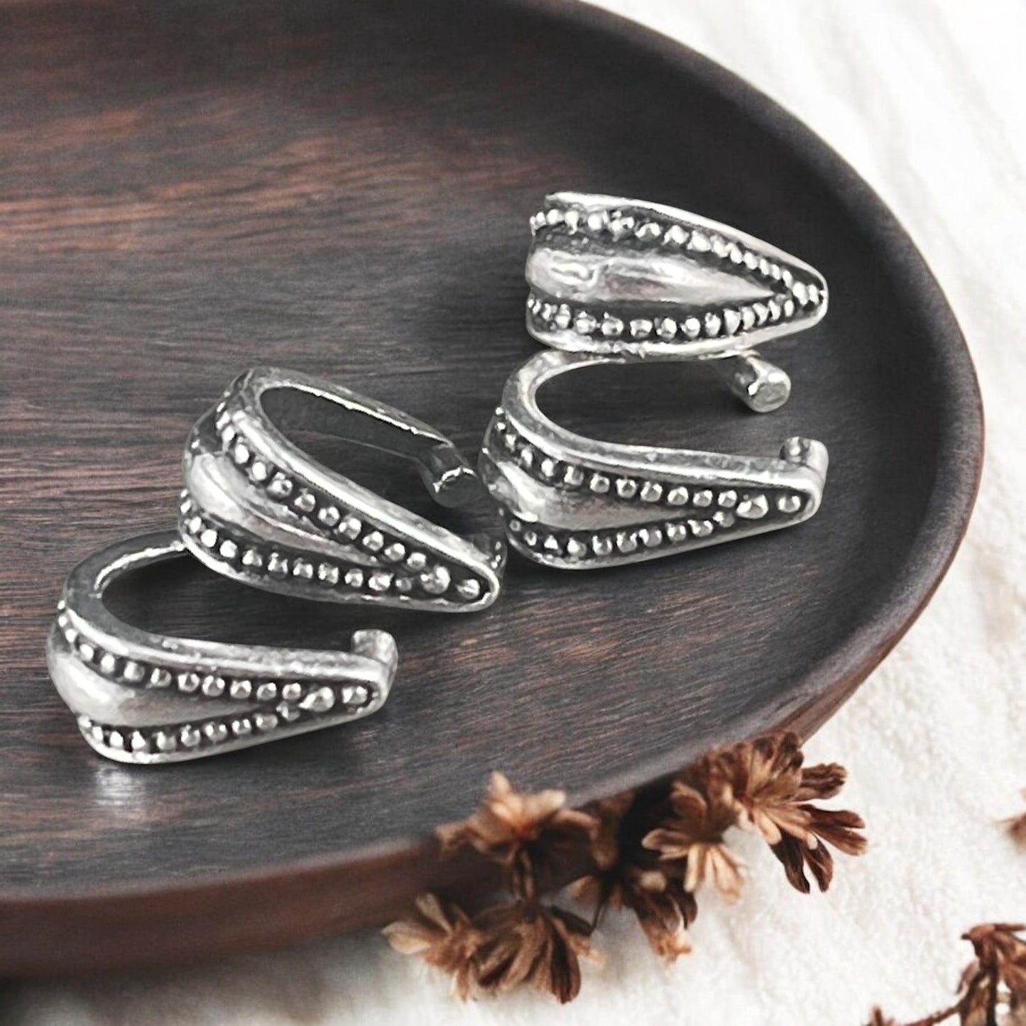TierraCast 10mm Royal Pinch Bail, Antiqued Silver Plated (PF/874-77) * Qty. 4
