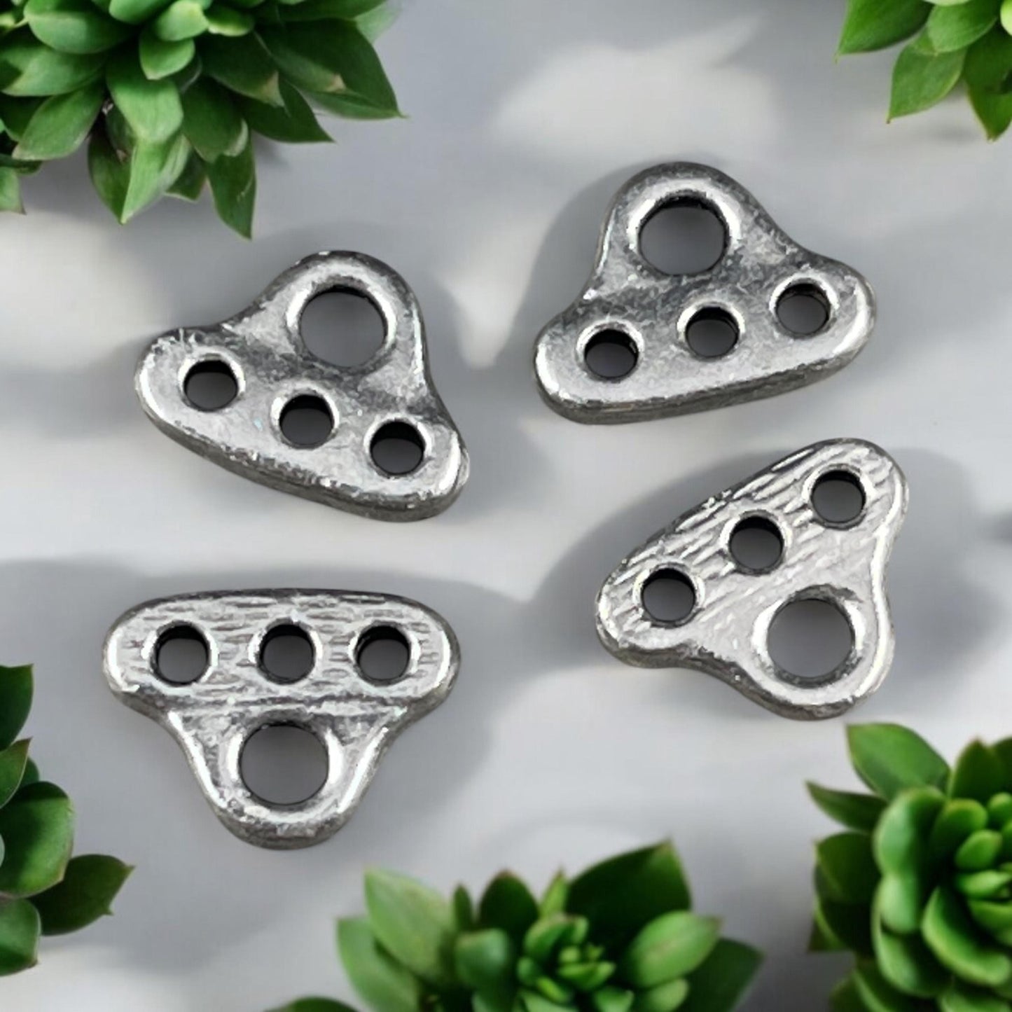 TierraCast Silver Multi Strand Connector, Antiqued Pewter 3-strand End Bar (PF/691-04) * Qty. 6